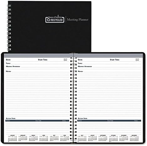 House of Doolittle 2016 Meeting Note Planner, Black Hard Cover, 8.5" x 11" (HOD583992-16)
