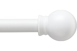 White Curtain Rods for Windows 28 to 48 Inch, 5/8 Inch Small Curtain Rod with Brackets(size：28-52 Inch)