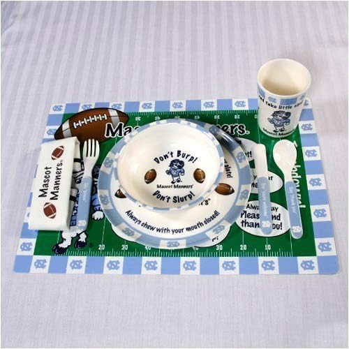 North Carolina Tar Heels (UNC) Mascot Manners 8-Piece Dinnerware Training Set