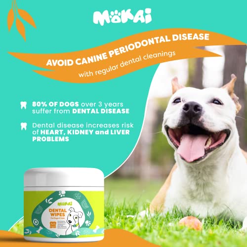 MOKAI Dental Wipes for Dogs and Cats Dog Dental Wipes with