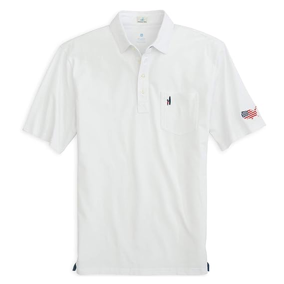 Buy johnnie-O Birdie Stars & Stripes Performance Golf Polo White LG at Amazon.in