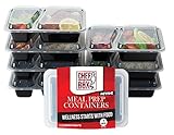 Reusable Meal Prep Containers BPA Free | Microwave Dishwasher & Freezer Safe | Choose ORGANIZER with Erasable Labels & Marker Or ACTIVE Lightweight Heavy Duty (Active 2-Compartment 7 Pack)
