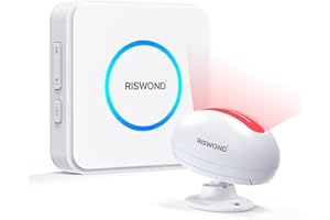 AMHEY Motion Sensor Door Chime, Wireless Motion Detector Alarm Indoor, Business Entry Alert Bell with Buzzer, Doorbell for Home/Garage Door/Store, USB/Battery Powered