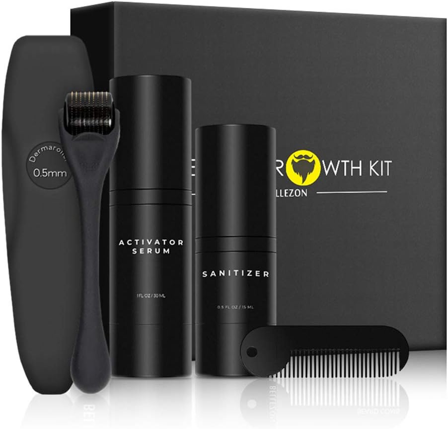 LifeBest 2020 Upgraded Beard Growth Kit - Beard Growth Tools Set/Beard Activator Serum and Disinfectant, Perfect Gift for Men/Dad