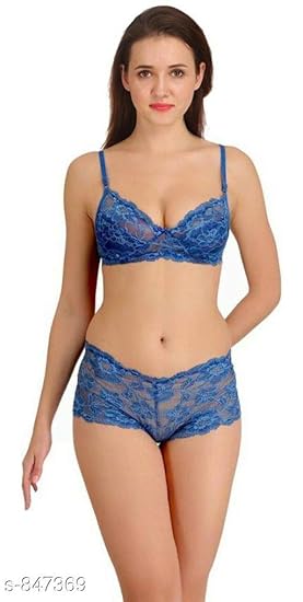denim bra panty set