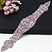 Bridal Applique Rhinestone Trim for Women Dress Belt- Princess Pink