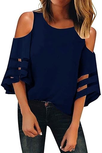 cold shoulder flare sleeve top