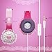 VCOM Volume Limited Wired Kids Friendly Portable Headphones with Adjustable Headset Children Girls Comfortable Lightweight Princess Earphones for iPhone iPad Android Smartphone Kindle Tablets - Pink