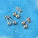 14k White Gold Ball Stud Earrings, 2mm