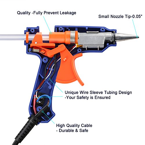 Hot Glue Gun with Small Nozzle Tip and Glittery Glue Sticks Rapid Heating Technology Glue Gun Kit with Storage Bag for Home & Office DIY Craft Projects and Repairs (20Watt Blue)
