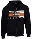 Wisconsin Harley-DavidsonHarley-Davidson Men's Custom Iconic B&S Fleece Full-Zip Hoodie - Solid Black