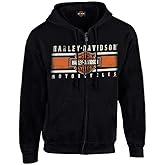 Harley-Davidson Men's Custom Iconic B&S Fleece Full-Zip Hoodie - Solid Black