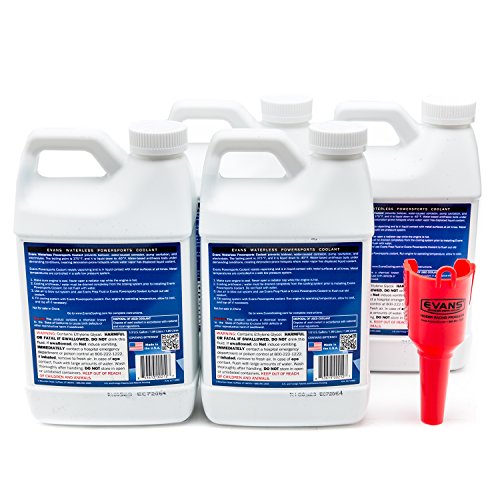 Evans Coolant EC72064 Powersport Waterless Engine Coolant, 64 fl. oz., 4 Pack with Funnel
