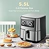 Air Fryer Oven, Uten 5.5L Oil Free Air Fryers, Rapid Air Technology for Healthy Oil Free & Low Fat Cooking, Baking and…
