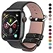 Fullmosa Leather Bands Compatible with Apple Watch Band 41mm 40mm 38mm 42mm 44mm 45mm 46mm 49mm Women Men for iWatch Ultra 2/Ultra/10/9/8/7/6/5/4/3/2/1/SE2/SE, 42mm 41mm 40mm 38mm Black/Silver