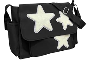 YILCER Cute Messenger Bag, Aesthetic Crossbody Bag, Y2K Star Grunge Bag Emo Shoulder Tote Purse for Women
