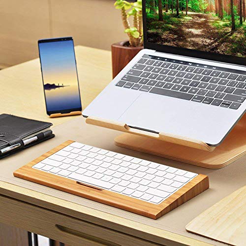 SAMDI Wood Keyboard Tray, The Second Generation Drawer for iMac Bluetooth Bracket Dock Keyboard Mount Platform Rack for Small Slot for Storage Magic Keyboard - (Bamboo)