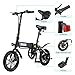 Dohiker Electric Bike Folding Bicycle 14 inch 250W Motor Max 16 mph with LED Headlight Built in USB Portthumb 4
