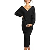 Chang Yun Maternity Nursing Dress Sweater Dress for Women Wedding Guest Dress Baby Shower Maternity Photoshoot Outfits