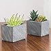 MyGift 6 Inch Terracotta Ceramic Herb Pots, Rectangular Succulent Planter Containers, Set of 2, Gray