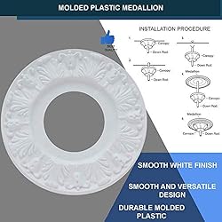 Ciata Ceiling Medallion for Ceiling Light, 10-Inch
