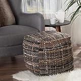 Christopher Knight Home 299653 Henrietta Khaki Fabric Pouf