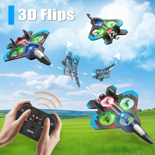 LBOYLOVE® V32 Foam Remote Control Airplanes for Kids 8-16, RC Airplane Fighter Jet with Light, 360° Flip, Gravity Sensing, Stunt Roll, Remote Control Fighter Jet for Boys, Girls, Teens and Adults