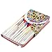 Galaxy Note 3 Wallet Case,Mavis's Diary Special Tribal Flower PU Leather Magnetic Clasp Card Holder Flip Cover for Samsung Galaxy Note 3 & Cute Giraffe Dust Plug& Screen Protector& Golden Feather Pen