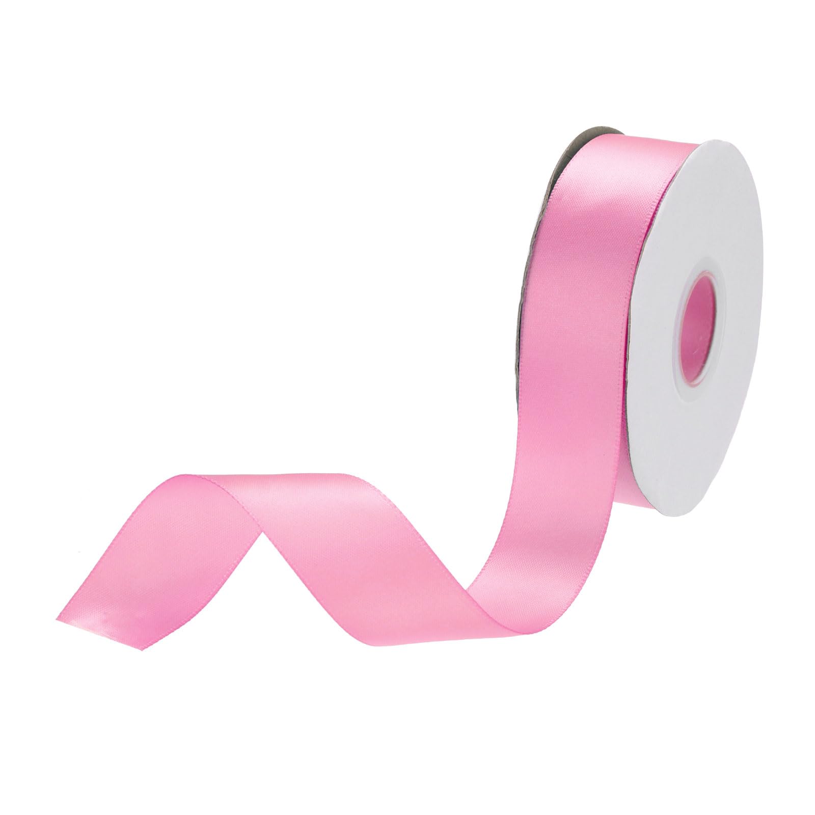 DMiotech 25mm Satin Ribbon 23m/75ft Thin Double Face Fabric Grosgrain Ribbon for Gift Wrapping Floral Hair Flower Bouquet, Pink