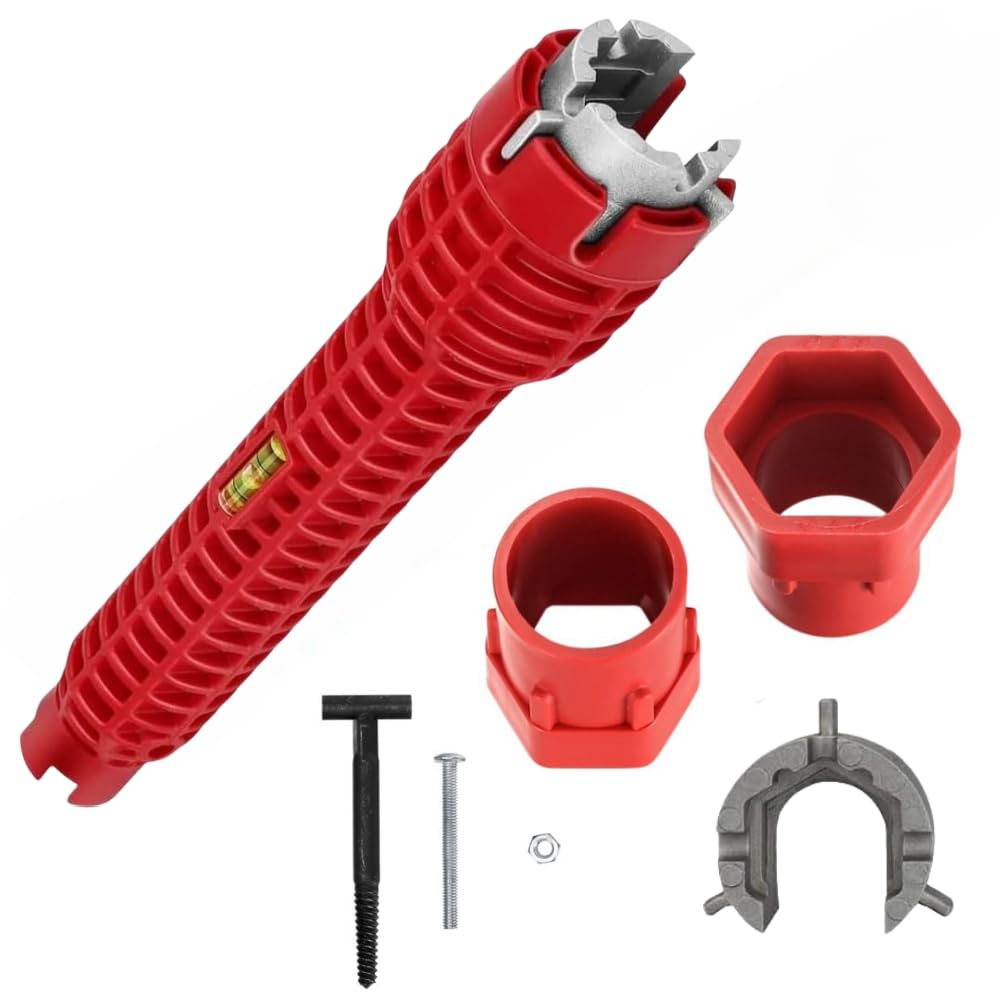 Yajumgato Faucet Installation Tool 8 in 1 Water Pipe Spanner Multifunction Pipe Repair Wrench for Toilet Bowl Sink Bathroom Kitchen