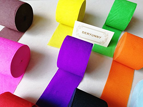 image for Deryunny 91.8ft Streamer Paper Decorations Crepe Paper for Birthday Pa