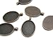 20 CleverDelights Oval Pendant Trays - Antique Copper Color - 22 x 30 mm - Pendant Blanks Cameo Bezel Settings - Custom Jewelry Making