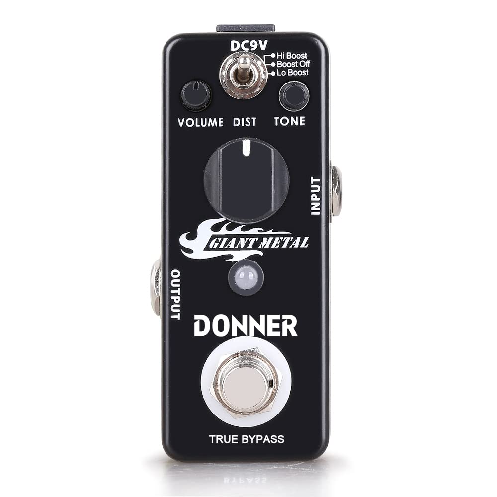 Donner Giant Metal Distortion Pedal -Boost Distortion for Electric Guitar, Pedalboards, 3 Modes True Bypass