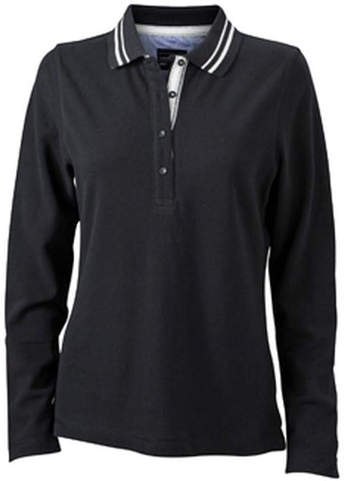 black long sleeve polo womens