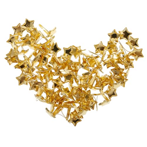 JEWEDECO 100pcs Cute Decorative Double Foot Nails Metal Rivets Brads Mini Paper Fasteners for DIY Craft