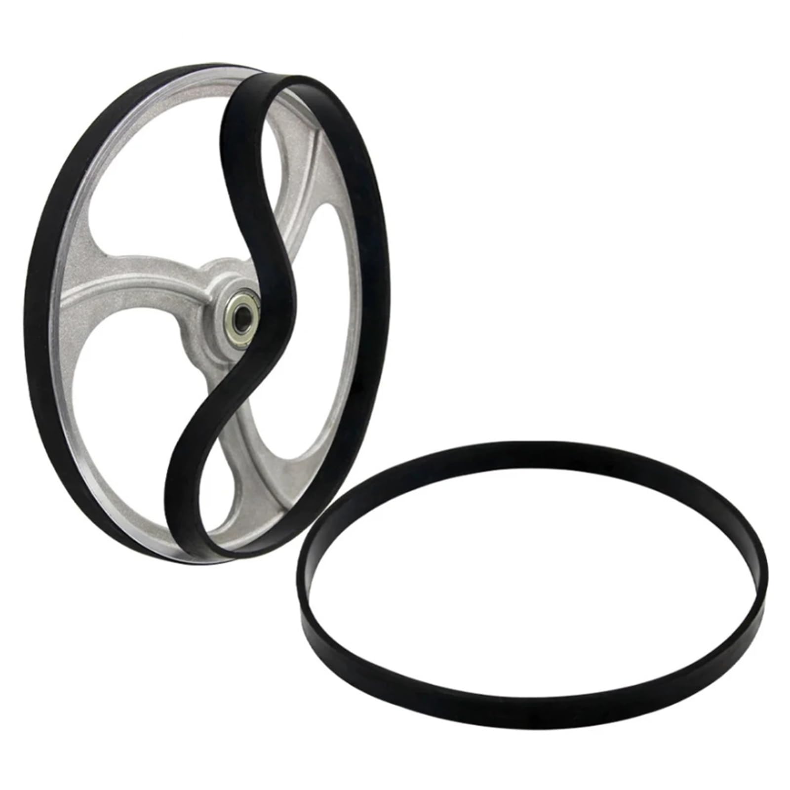 2 Piece Band Saw Wheel Tire Bandsaw Bands, for Ring Woodworking,12 Mm Width, 3 Mm Thickness (8",205mm, Black)