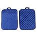 Anyi Blue Pot Holders with Pocket - Heat Resistant Cotton Hot Pads for Counter and Table