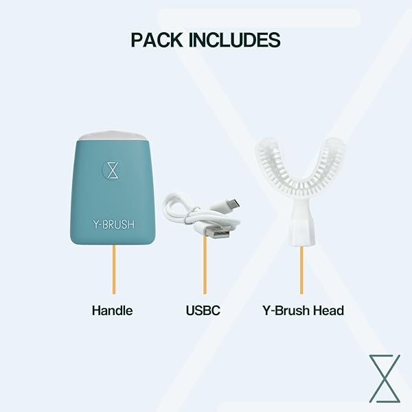 Y-BRUSH NEW 2025 ESSENTIAL – SONIC ELECTRIC TOOTHBRUSH – 3 MONTHS BATTERY LIFE WITH USB-C – 2 BRUSHING MODES – CLINICALLY PROVEN – ADULT