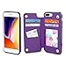 Gear Beast Lychee PU Leather Protective Top View Slim Wallet Case Fits iPhone 8 / 7 Includes Flip Folio Cover, with Five Card Slots Including Transparent ID Holder