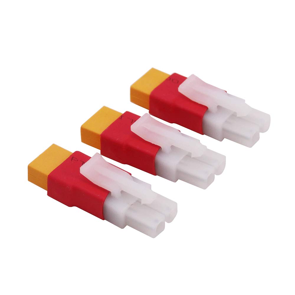 OliYin 3pcs compatible for Tamiya Male to Female XT60 Connector Adapter for NiCd NiMH Dynamite Packs(pack of 3)