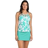 24th & Ocean Womens Underwire Cutout High Neck Tankini Swimsuit Top