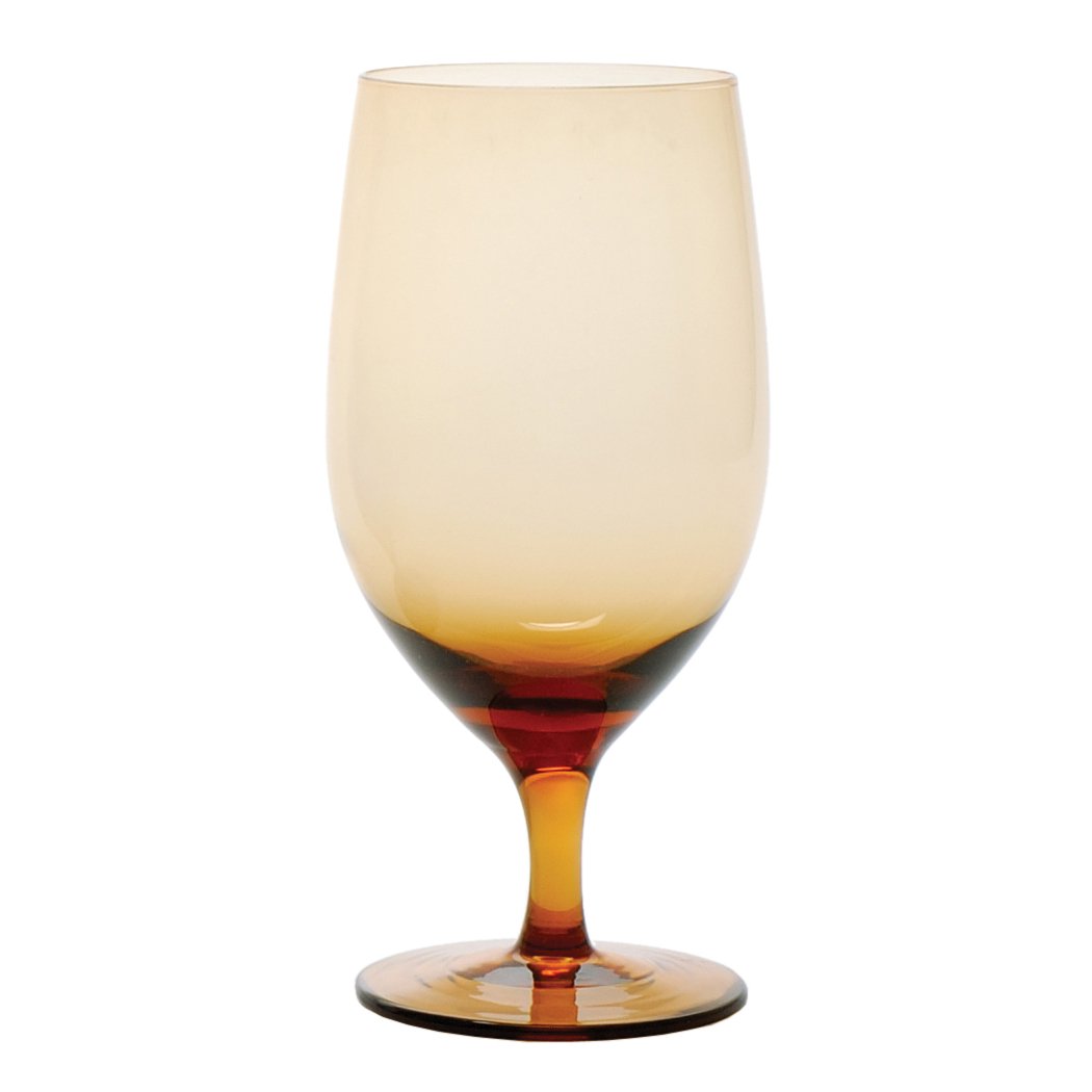 D&V Glass Gala Collection Goblet/Beverage Glass 15 Ounce, Amber, Set of 12