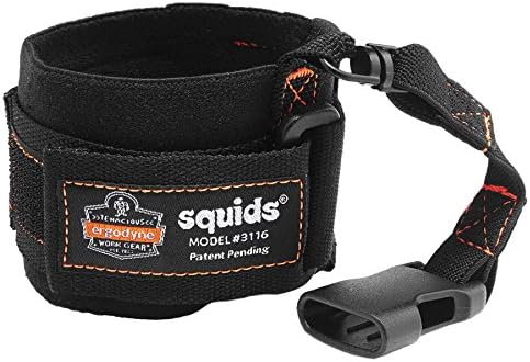 Ergodyne Squids 3116 Pull-On Wrist Lanyard with Buckle, Black
