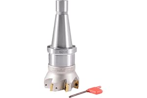 Accusize Industrial Tools 3" Cutting Dia., 90° Square Shoulder Indexable Face Mill with an ISO40 Face Mill Holder, IS40-4518