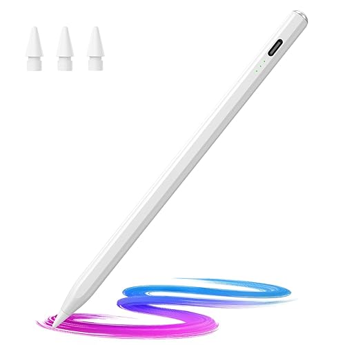 Stylus Pen for iPad(2018-2025)-2X Faster Charge Pixel Precision, Tilt Sensitive Stylus Pen Compatible Apple iPad 11/10/9/8/7/6th Gen, Pro 12.9/11/13 Inch M4, Air 3/4/5/M2/M3, Mini5/6, White