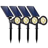 VicTsing 4 Pack Solar Spotlights, 2-in-1 Waterproof