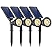 VicTsing 4 Pack Solar Spotlights, 2-in-1 Waterproof Outdoor Adjustable 4 LED Landscape Solar Lights Wall Light for Driveway, Yard, Lawn, Garden,Pathway, Pool-Warm Light