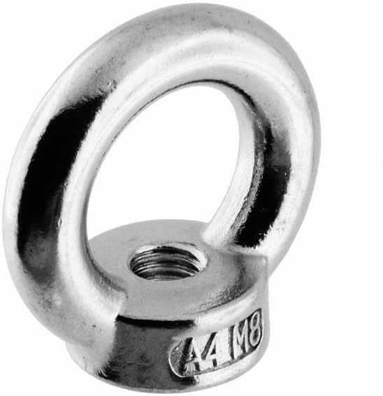 Dutyhook M8 Lifting Eye Nut DIN 582 shape, Stainless Steel AISI 316