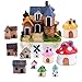 Zealor 12 Pieces Miniature Fairy Garden House and Terrarium Mushroom Fairy House Statue