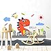 HAOKHOME W-10603 Wall Decal Cute Dinosaur Wall Sticker for Kids Room Children Bedroom Living Room